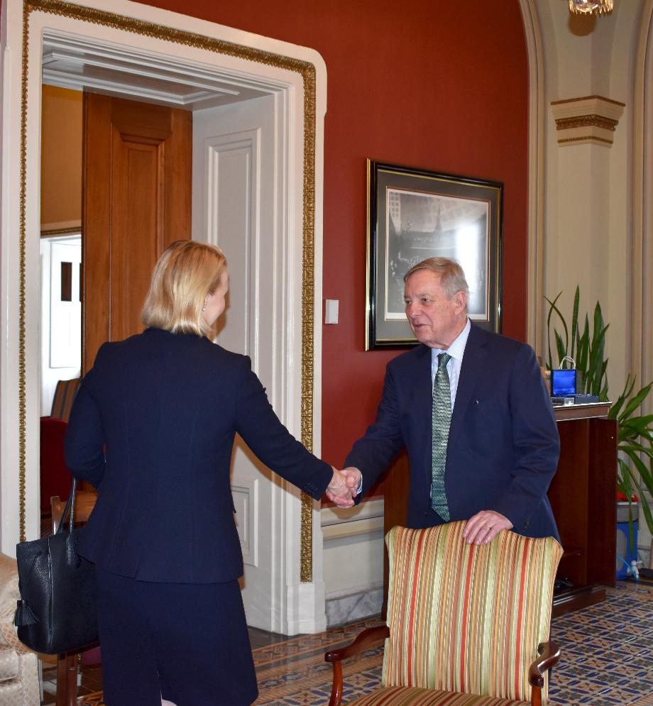 DURBIN MEETS WITH U.S. AMBASSADOR TO UKRAINE, BRIDGET BRINK